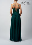 Mascara MC119321 Embelished tie back chiffon  dress Forest