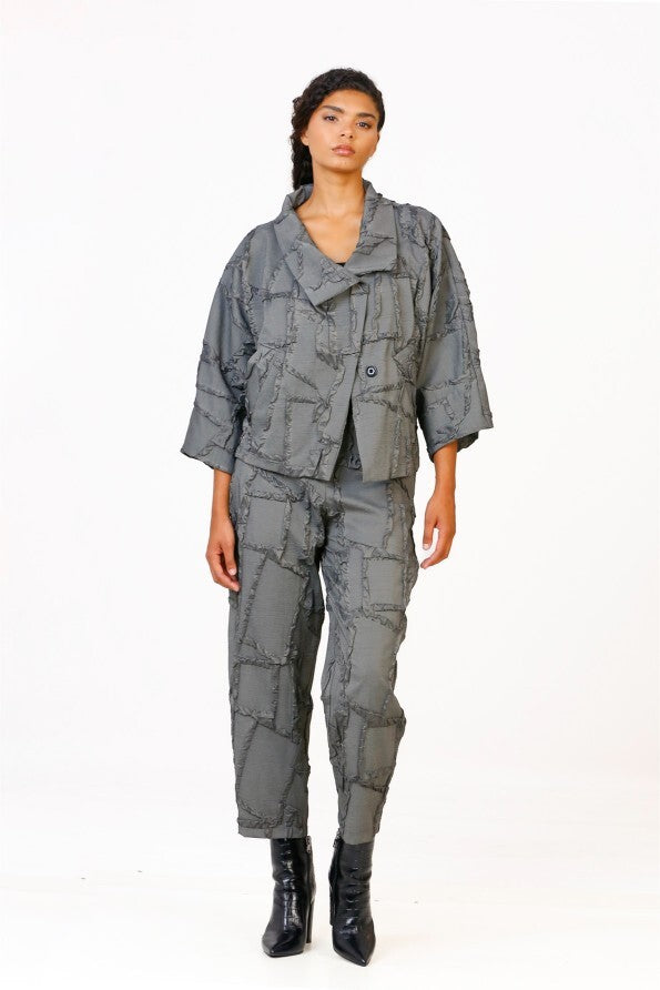 BIZE Anthracite jacket and trouser suit