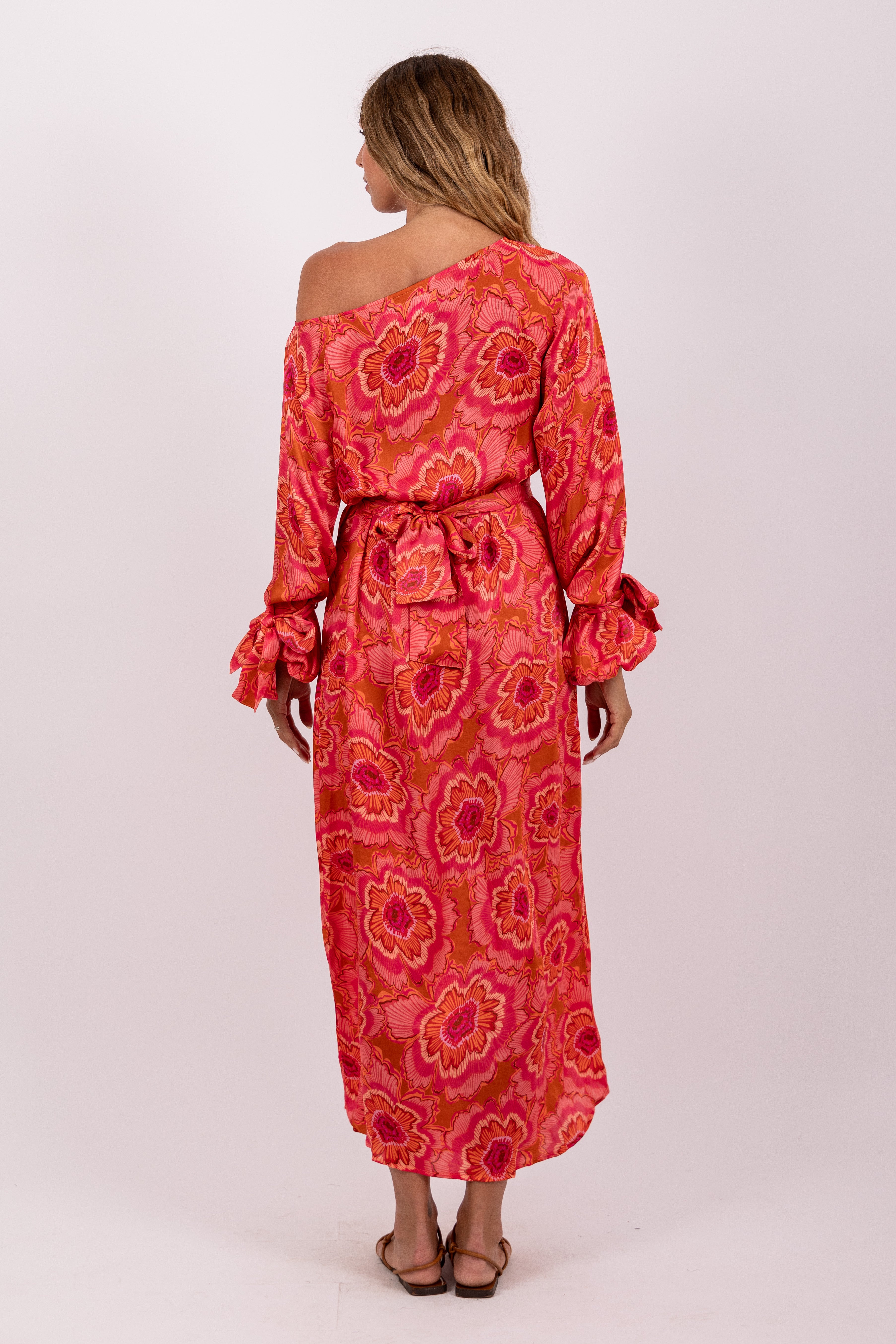 Sundress ELOISE LONG DRESS Merida on cupro coraly