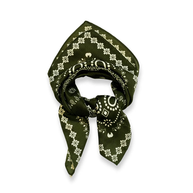 Bandana square neck scarf Olive