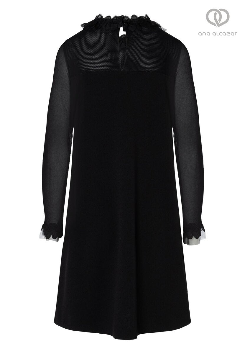 ana alcazar 042196 Black Aplique  dress