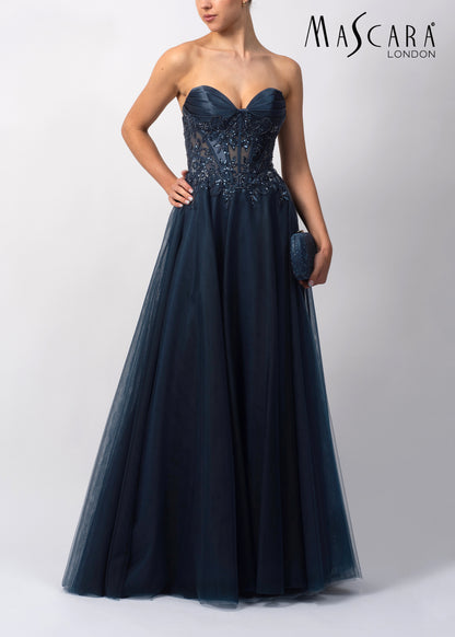 Mascara MC11618 Beaded tulle NAVY