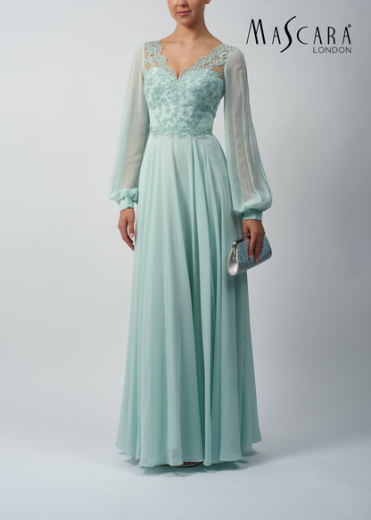 Masacra MC193214 Long Sleeve Lace Dress Wine