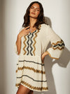 South beach jacquard tiered hem dress