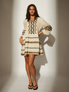 South beach jacquard tiered hem dress
