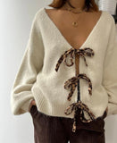 Mary  leopard tie cardigan