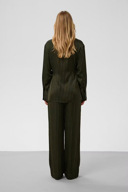 Soaked in luxury. SLCinna Trousers. Roisin Stripe / Green