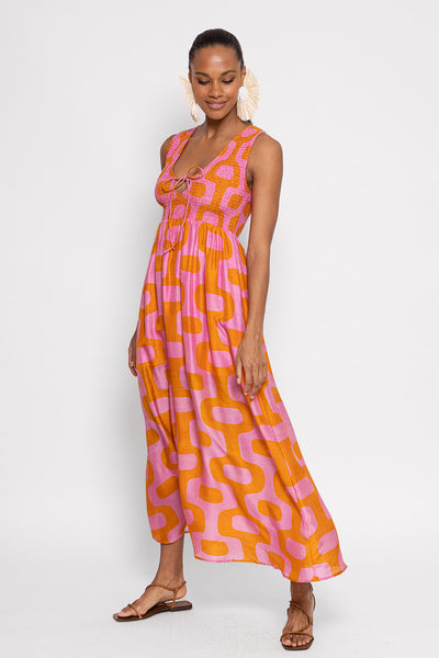 SUNDRESS LAURE LIMA  pink and orange