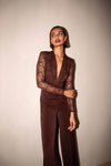 Libby Loves Taylor Jumpsuit - Brown Lace