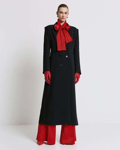 ACCESS FASHION Long Coat with padded shoulders