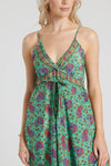 South beach  v neck  strappy dress with frill