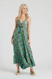 South beach  v neck  strappy dress with frill