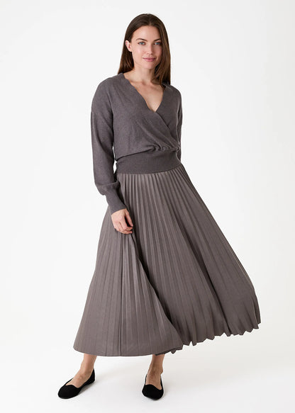 Dreams London AA0508 Pleated Sparkle Midi Skirt