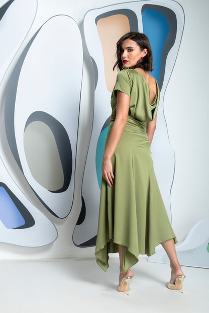 KEVAN JON  Dotty drape  MOSS GREEN