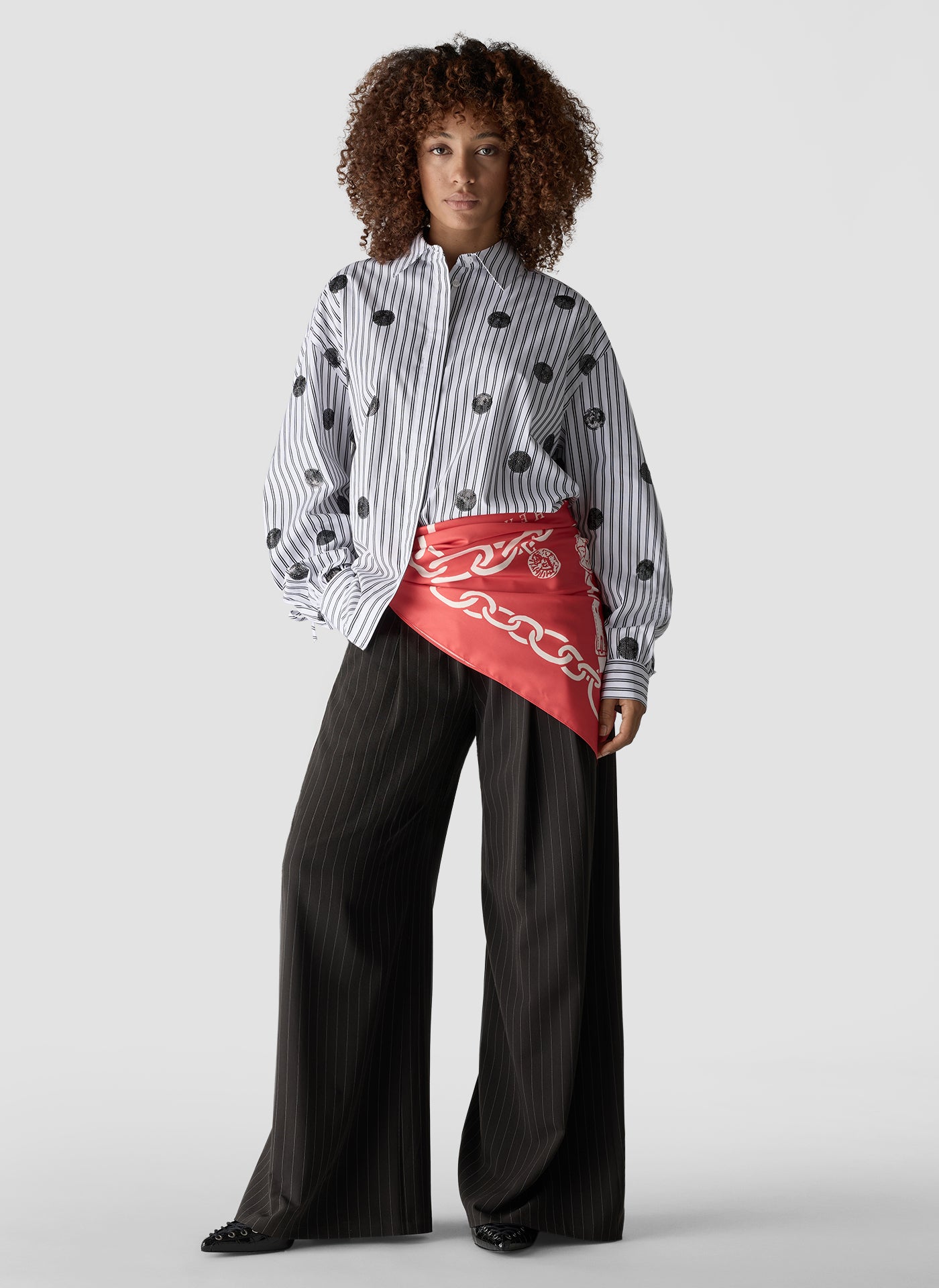 LCMT  613102 Blouse  stripe and spot