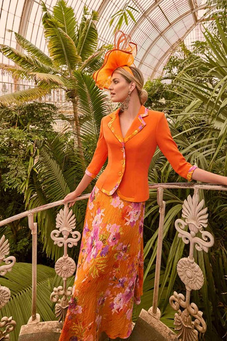 Irresistable IR7429s Berry orange Print dress