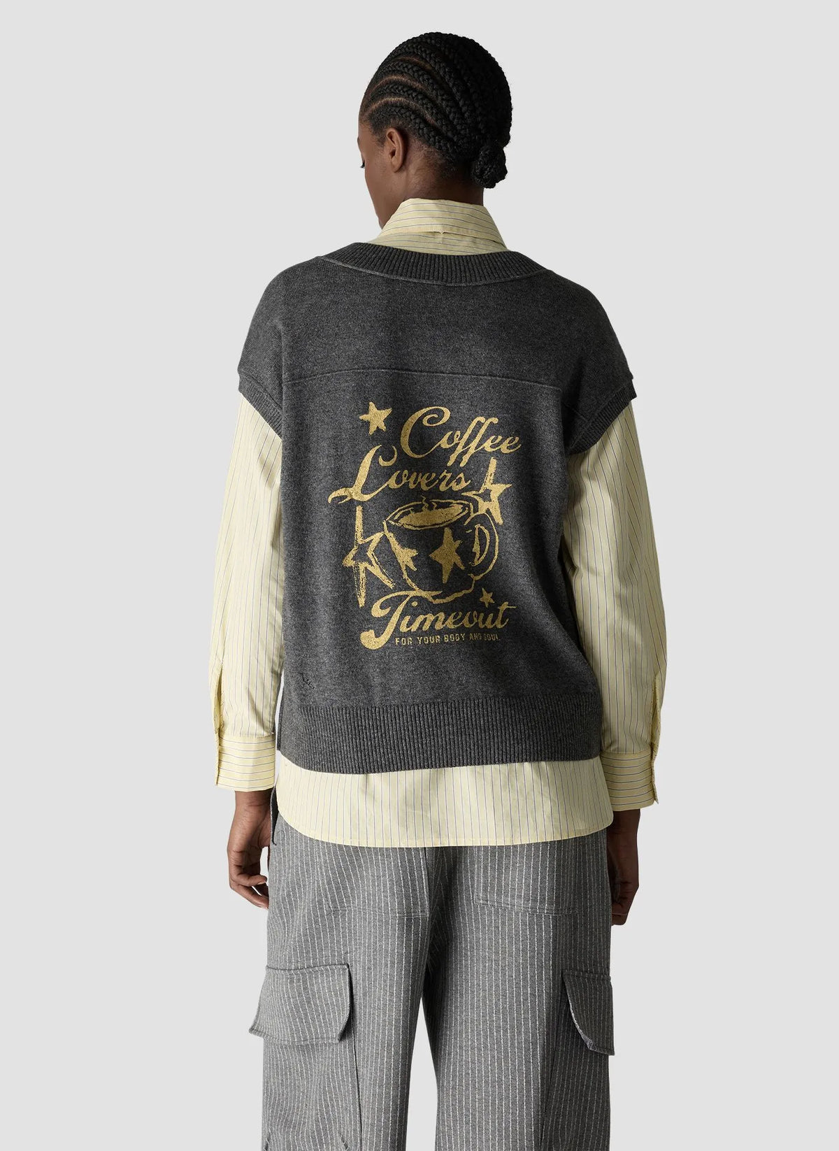 LCMT 623620 knitted tank with patches