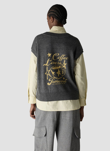 LCMT 623620 knitted tank with patches