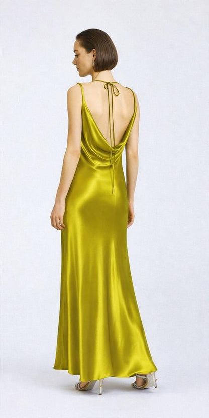 Access Fashion 3403 Maxi Draped dress LIME