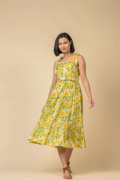 Handprint Dream AN1102-C. Alaya dress yellow flowers