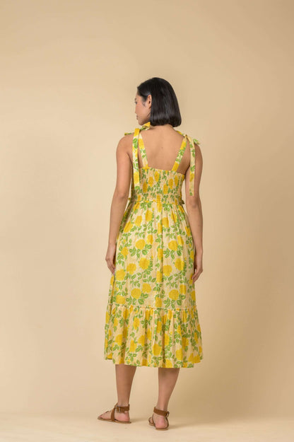 Handprint Dream AN1102-C. Alaya dress yellow flowers