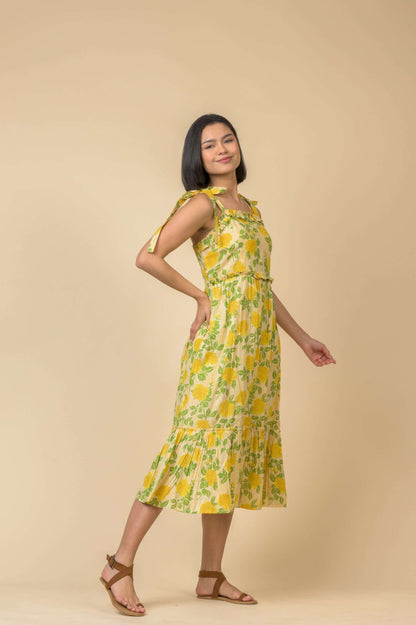 Handprint Dream AN1102-C. Alaya dress yellow flowers