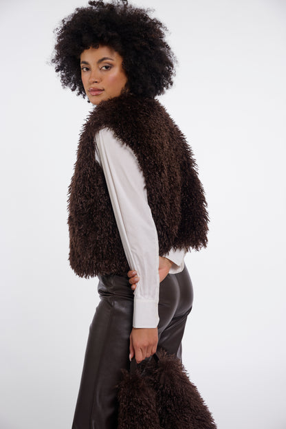 SENSY WAISTCOAT - COFFEE ROAST