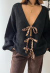 Mary  leopard tie cardigan