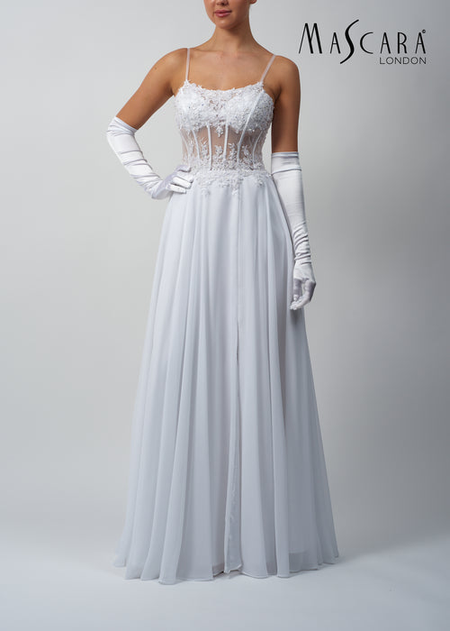 Mascara MC3123111  Boned V neck dress  White