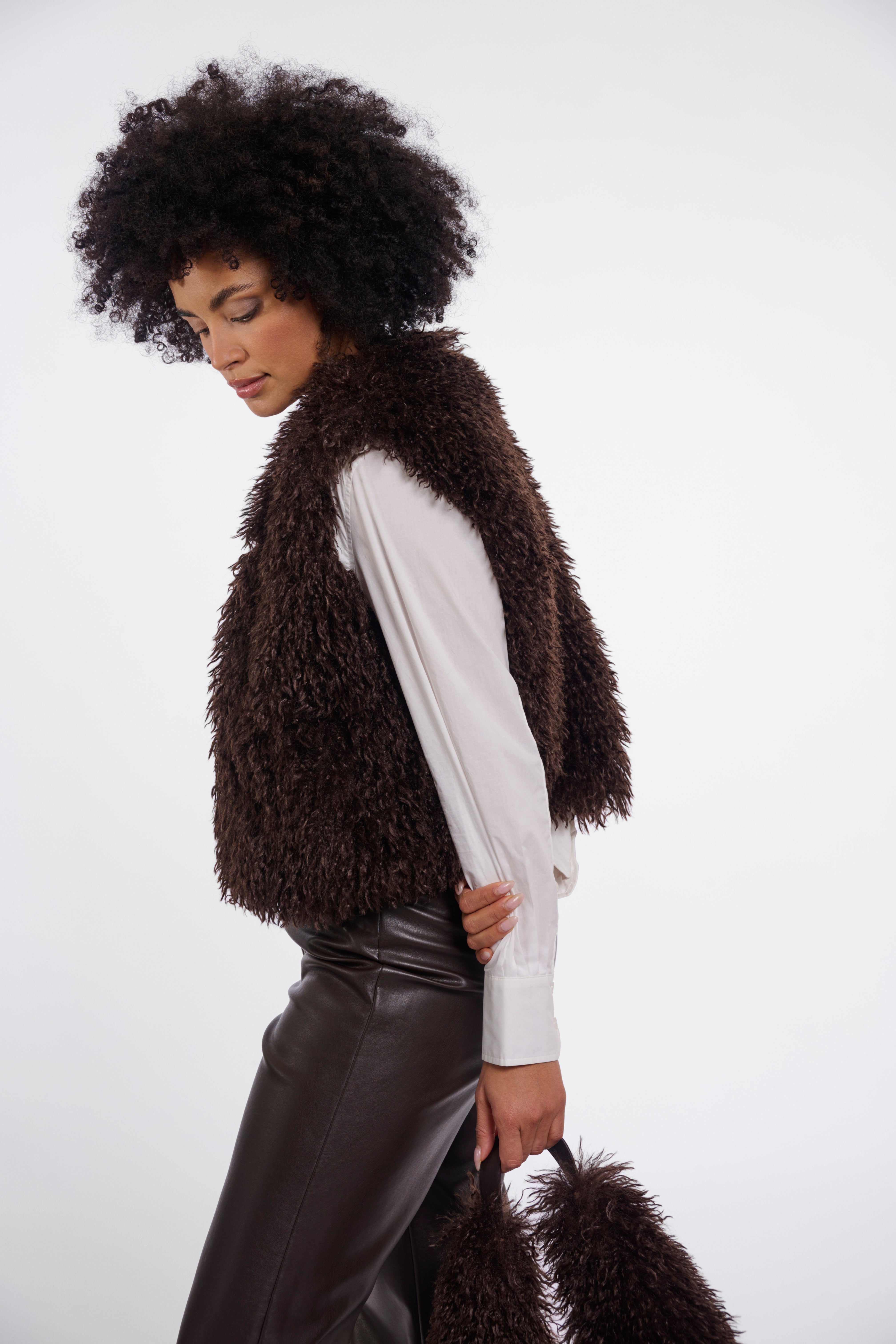 SENSY WAISTCOAT - COFFEE ROAST