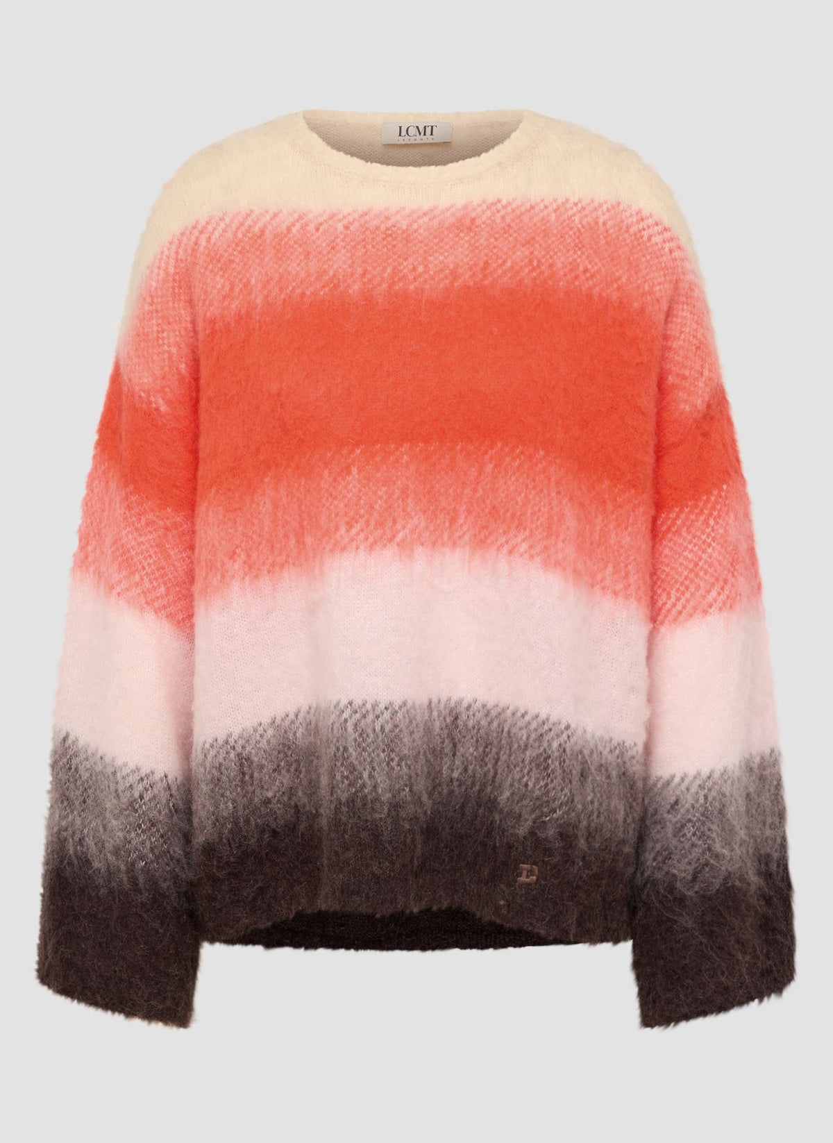 LCMT 621607 Fluffy striped sweater with gradient