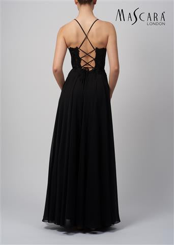 MASCARA MC19314 Tie Back Lace Dress Black