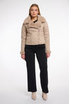 Rino & Pelle  BACIA FAUX FUR BIKER JACKET - Oat