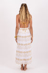 Sundress SANDY SKIRT white/gold palm trees