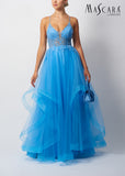 Mascara MC11341 Tie back tulle  Dress powder blue