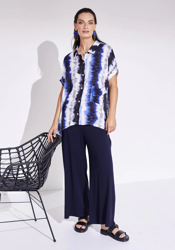 NAYA NAS24140 Navy print Shirt
