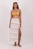 Sundress SANDY SKIRT white/gold palm trees