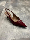 Slingback kitten heel. Wine