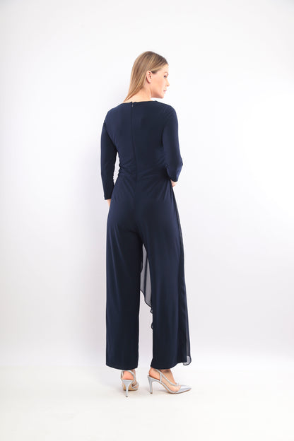 Lizbella 5072-12 Drape Front Sparkle Jumpsuit