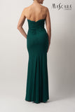 MC16201 STRAPLESS DRESS WINE SIMMER