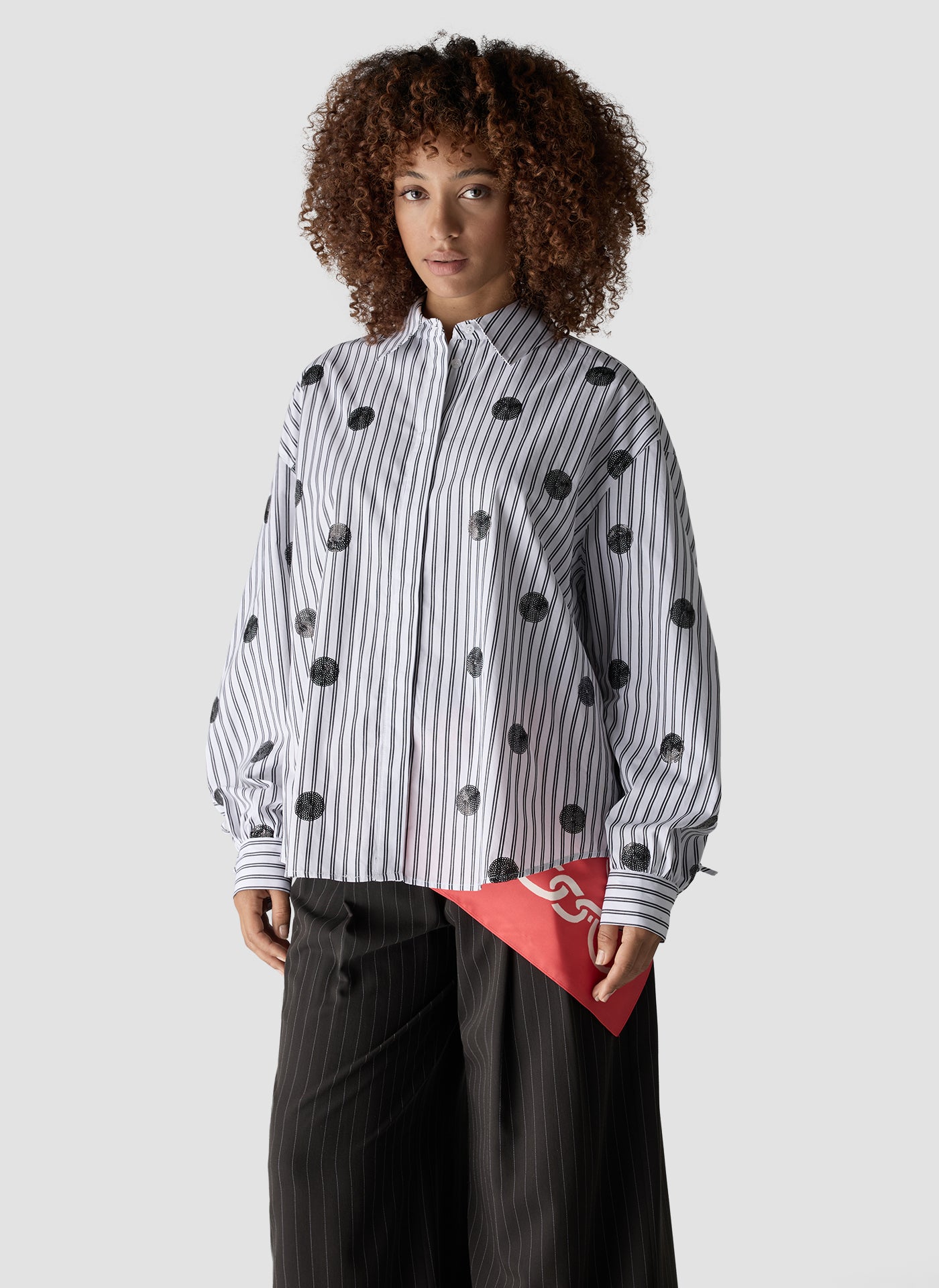 LCMT  613102 Blouse  stripe and spot