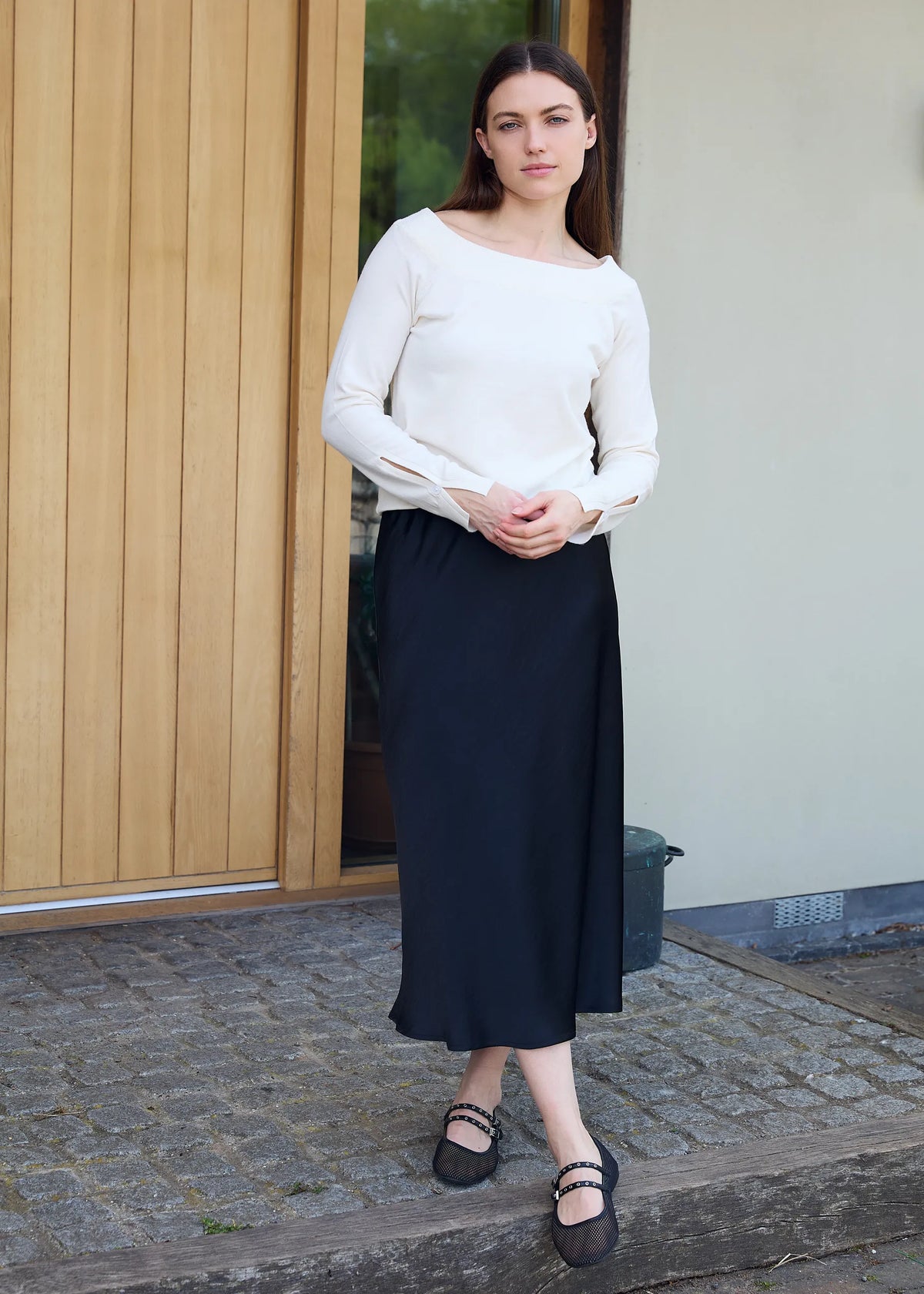 Dreams London AA0520 Cashmere Like Off The Shoulder Jumper