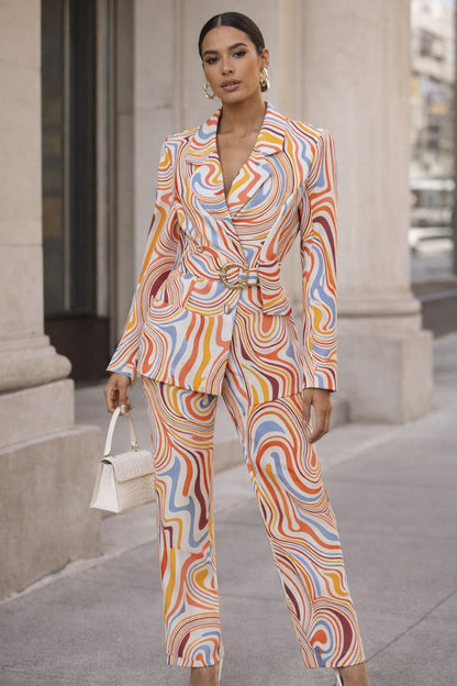 F&P 896012 Multicolour trouser suit. Two piece.