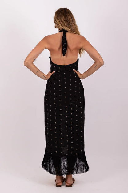 Sundress CAPRI DRESS Gold PalmTrees