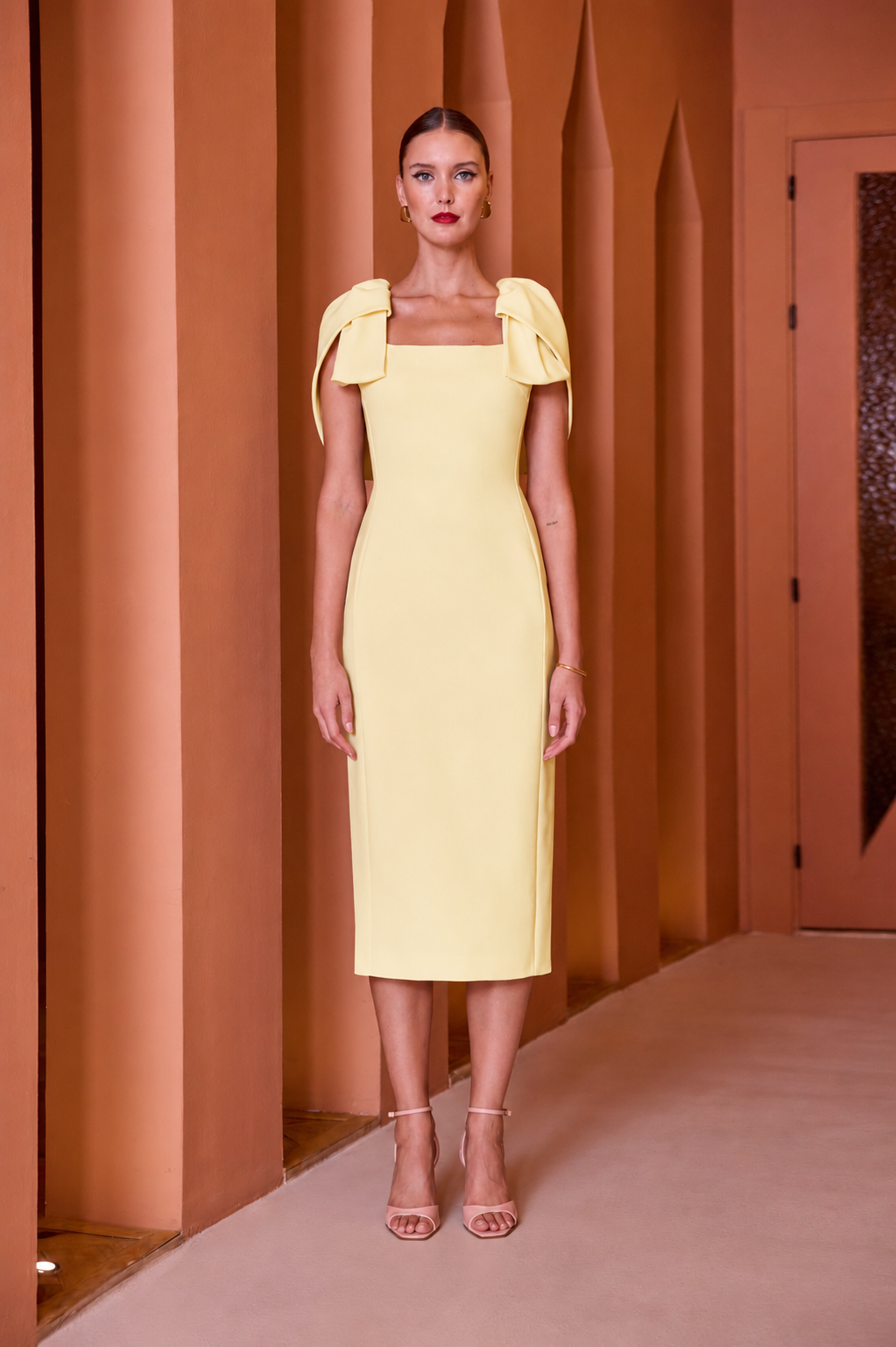 Carla Ruiz 52554 woman’s Midi dress Yellow