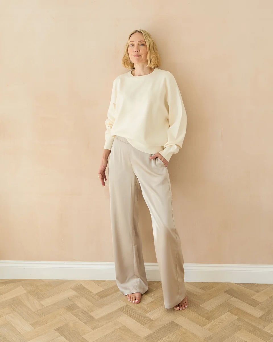 CHALK EVIE TROUSER. Glacier