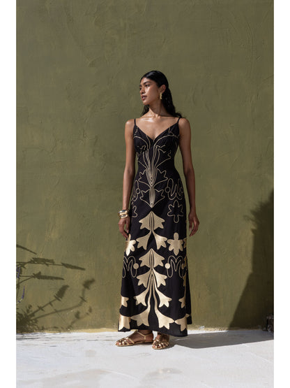 NEMA Resortwear 15107N252 Dress black/white/gold
