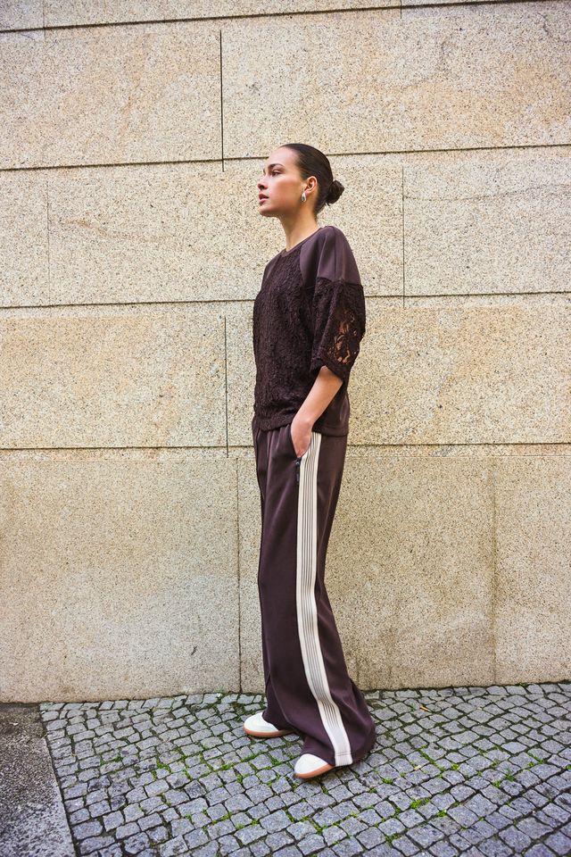 ESQUALO F26 05506 Trousers tape modal. Cacao