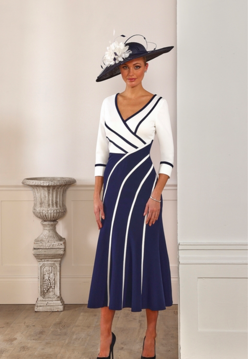 IR1004 Navy and  Ivory Hat