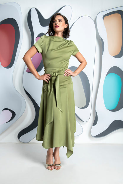 KEVAN JON  Dotty drape  MOSS GREEN